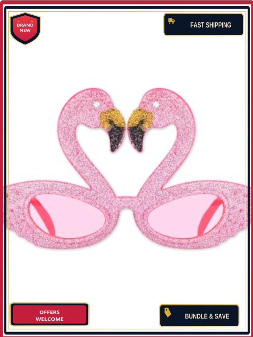 Flamingo Party Sunglasses Novelty Eyewear Fancy Dress Cosplay